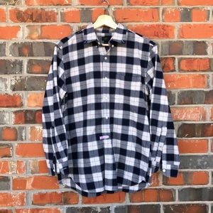 J Crew Oxford Blue Button Up Plaid Shirt M